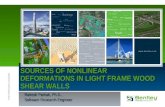 SOURCES OF NONLINEAR DEFORMATIONS IN LIGHT FRAME WOOD SHEAR WALLS