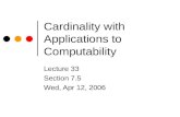Cardinality with Applications to Computability