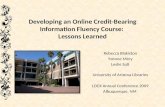Developing an Online Credit-Bearing Information Fluency Course:  Lessons Learned