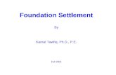 Foundation Settlement By Kamal Tawfiq, Ph.D., P.E. Fall 2001