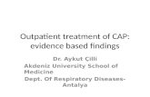 Outpatient treatment  of CAP:  evidence based findings