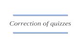 Correction of quizzes