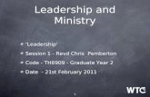 Leadership and Ministry