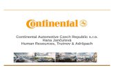 Continental Automotive Czech Republic s.r.o. Hana Janulov Human Resources, Trutnov & Adrpach