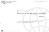Principles, criteria and methods                                          Part 2