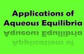 Applications of  Aqueous  Equilibria