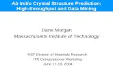 Ab Initio  Crystal Structure Prediction: High-throughput and Data Mining