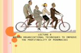 LECTURE 8 modern  organizational techniques to improve the profitability of  pharmacies