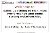 Welcome to: Sales Coaching to Maximize Performance and Build Strong Relationships