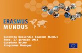 Giornata Nazionale Erasmus Mundus Roma, 27 gennaio 2011 Giordana Bruno Programme Manager