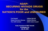 ADAP:  SECURING HIV/AIDS DRUGS for the NATION’S POOR and UNINSURED