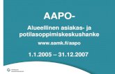 AAPO- Alueellinen asiakas- ja potilasoppimiskeskushanke samk.fi/aapo