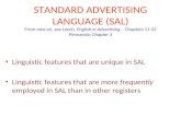 Linguistic features that are unique in SAL