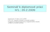 Seminář k diplomové práci II/1.; 20.2.2009