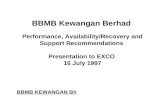 BBMB Kewangan Berhad  Performance, Availability/Recovery and Support Recommendations