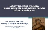 Dr. Metin TEKTAŞ  Hatay İl Sağlık Müdürlüğü 14. Pratisyen Hekimlik Kongresi 30.Ekim.2009