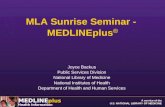 MLA Sunrise Seminar -  MEDLINEplus
