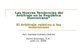 “ Las Nuevas Tendencias del Arbitraje en la República Dominicana ”