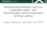Relationship between exercise motivation types, self-determination and acculturation among Latinas