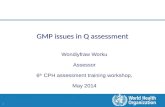 GMP issues in Q assessment