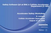 Safety Software QA at BNL’s Collider-Accelerator Department (C-AD)