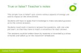 True or false? Teacher’s notes