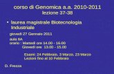 corso di Genomica a.a. 2010-2011 lezione 37-38