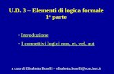 U.D. 3 – Elementi di logica formale 1 a  parte