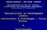 “Universities as Development Levers: Constraints & Challenges – Focus Africa” By