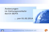 Änderungen  im Zahlungsverkehr durch SEPA … per 01.02.2014