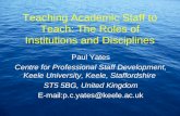 Teaching Academic Staff to Teach: The Roles of Institutions and Disciplines