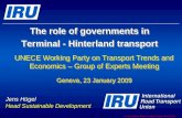 The role of governments in Terminal - Hinterland transport