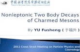Nonleptonic  Two Body Decays of Charmed Mesons