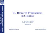 EU  Research  Programmes  in Slovenia
