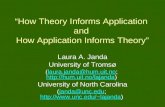 “How Theory Informs Application  and  How Application Informs Theory”