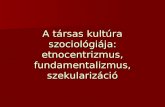 A társas kultúra szociológiája: etnocentrizmus, fundamentalizmus, szekularizáció