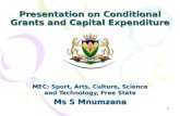 Presentation on Conditional Grants and Capital Expenditure