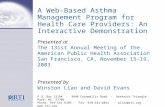 A Web-Based Asthma Management Program for Health Care Providers: An Interactive Demonstration