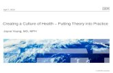 Creating a Culture of Health – Putting Theory into Practice Joyce Young, MD, MPH