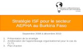 Stratégie ISF pour le secteur AEPHA au Burkina Faso