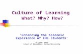 Culture of Learning  What? Why? How?