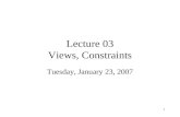 Lecture 03 Views, Constraints