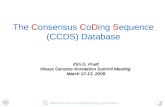 The  C onsensus  C o D ing  S equence (CCDS) Database