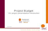 Project Budget  EU project presenatation introduction
