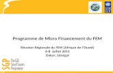 Programme  de Micro  Financement  du FEM Réunion Régionale  du FEM ( Afrique  de  l’Ouest )