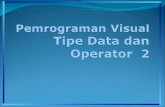 Pemrograman  Visual Tipe  Data  dan  Operator  2