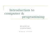 Introduction to computer &                  programming