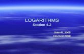 LOGARITHMS Section 4.2