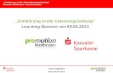 „Einführung in die Existenzgründung“ Learning-Session am 09.05.2014