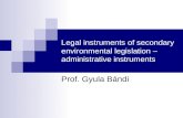 Legal instruments of secondary environmental legislation – administrative instruments